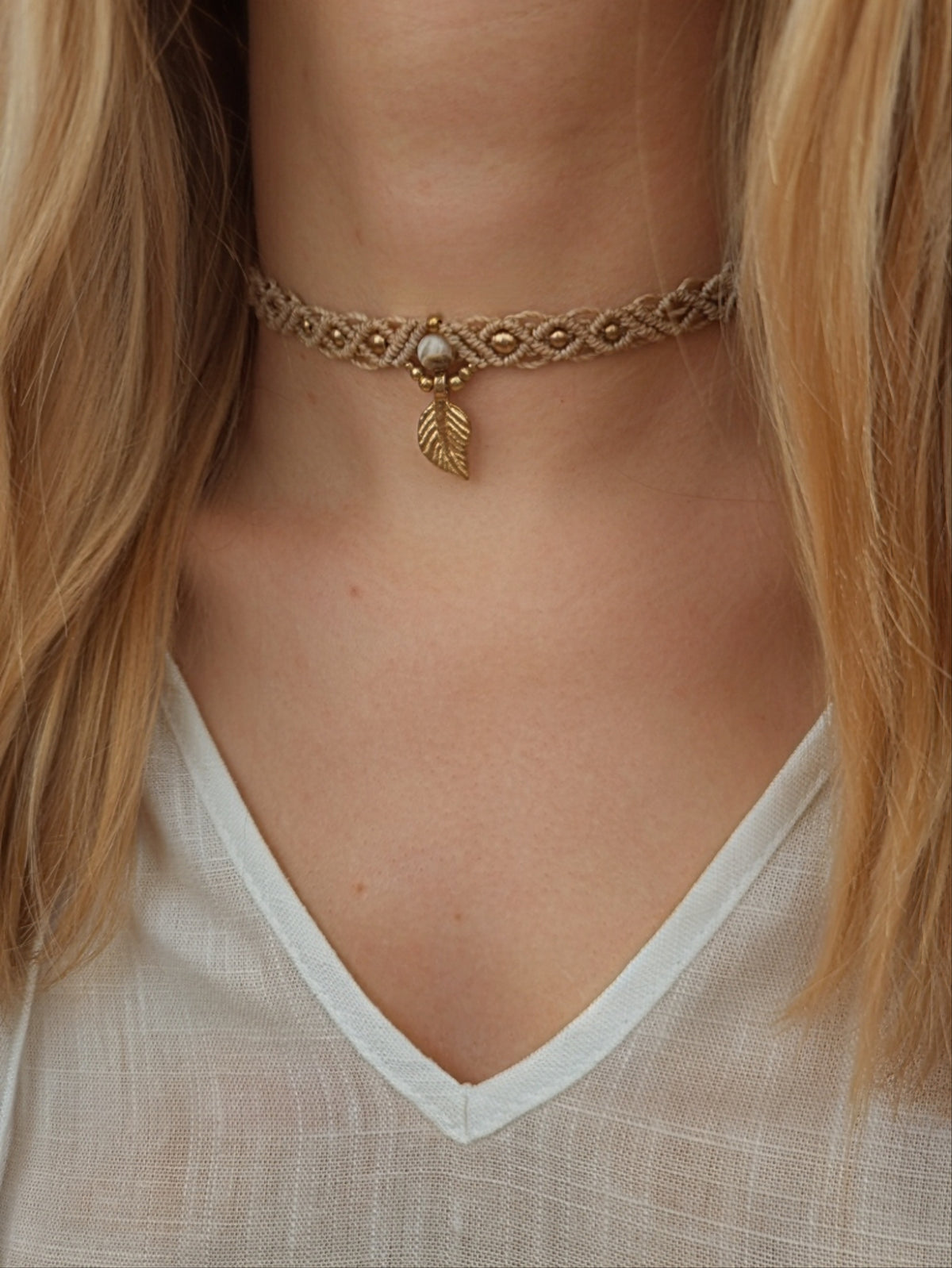 Makramee Collar boho Halskette personalisiert • Manizales • tribal Choker mit Anhänger