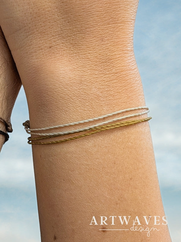 Minimalistisches personalisiertes Partnerarmband verstellbar • Surf • filigranes Armband im surfer Style