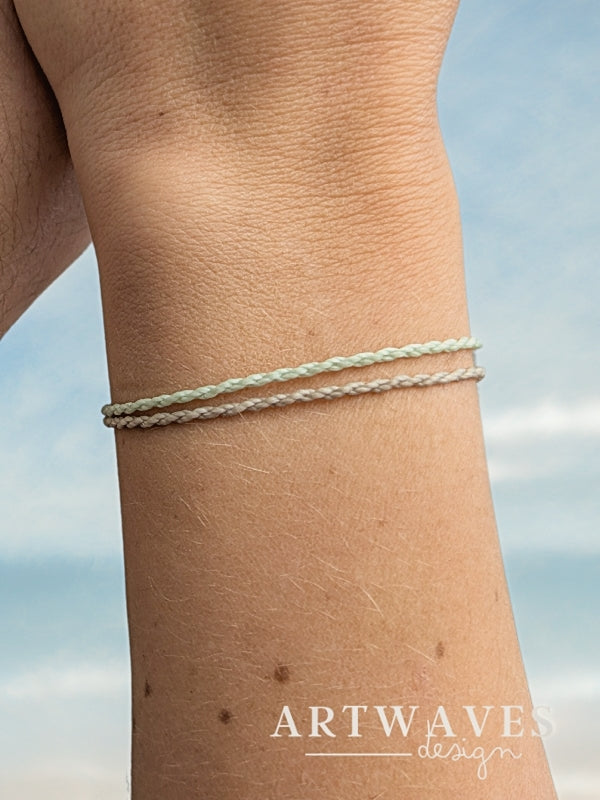 Minimalistisches personalisiertes Partnerarmband verstellbar • Bali • filigranes Armband im surfer Style