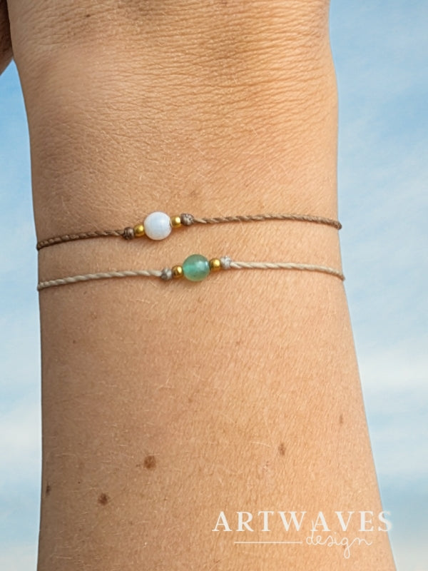 minimalistisches Armband personalisiert mit Geburtsstein • Bangkok • Edelstein Freundschaftsarmband