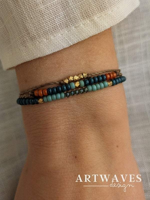 Minimalistisches Freundschafts Perlenarmband • Messy • buntes rocailles Armband im boho style