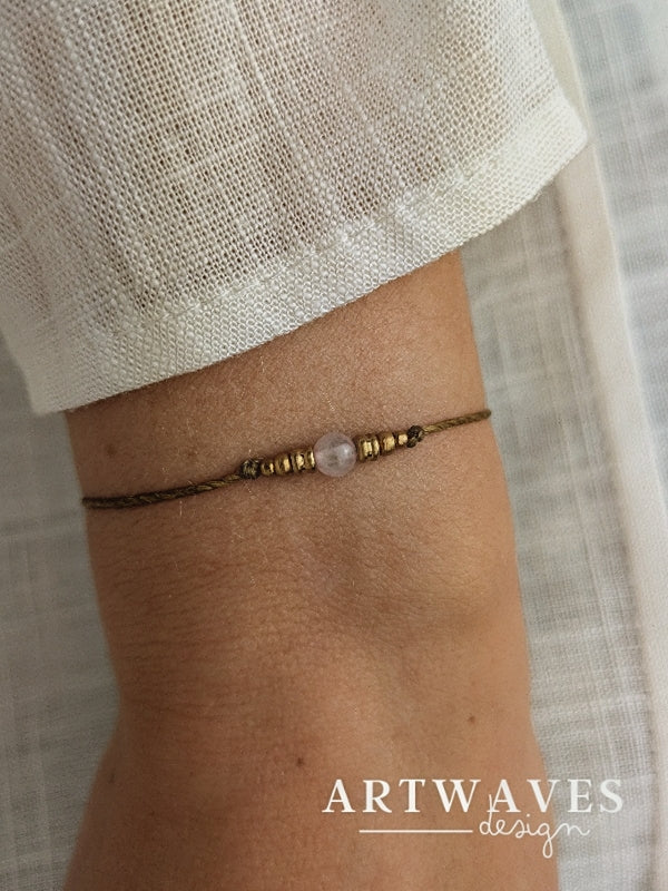personalisiertes Geburtsstein boho Armband • Birth • minimalistisches verstellbares Freundschaftsarmband
