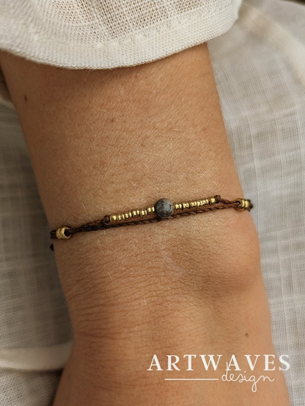 minimalistisches boho Edelstein Armband • Riff • personalisiertes Freundschaftsarmband mit Geburtsstein Edelstein