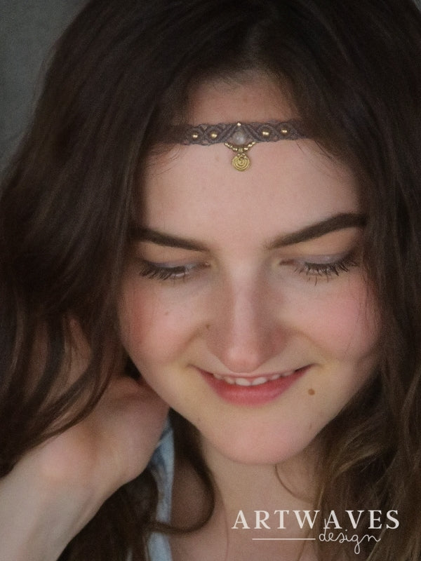 Geknüpfte Makramee Tiara/ Choker • Goa •