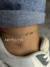 minimalistisches Fusskettchen personalisiert im boho style • Bright • Freundschaft Fussschmuck mit Messingperlen