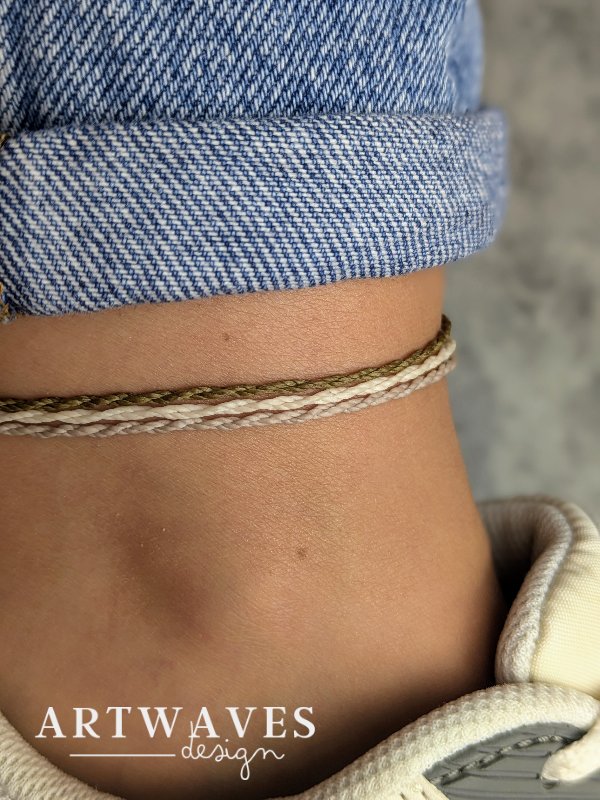 Minimalistisches Surfer Fussband personalisiert • Nusa • Makramee Fusskettchen