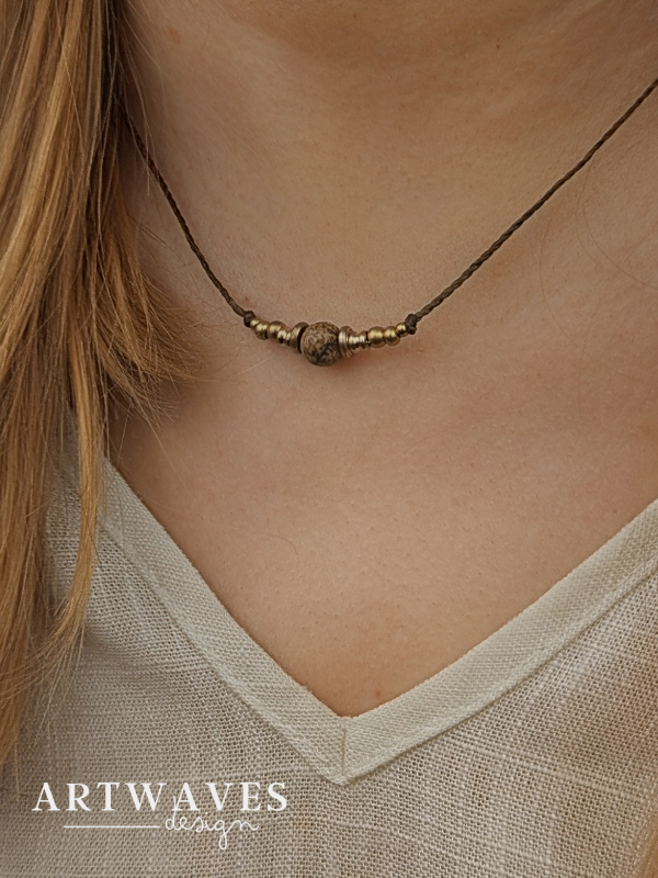Minimalistische boho Edelstein Kette mit Geburtsstein • Hamburg • feine Halskette