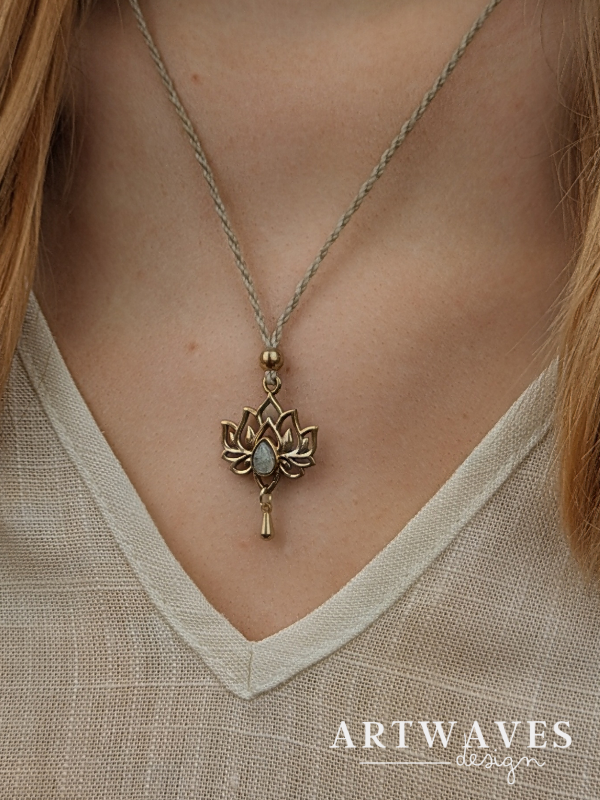 Goldene Edelstein kette handgemacht • Eye • Mandala Sonnen Halskette