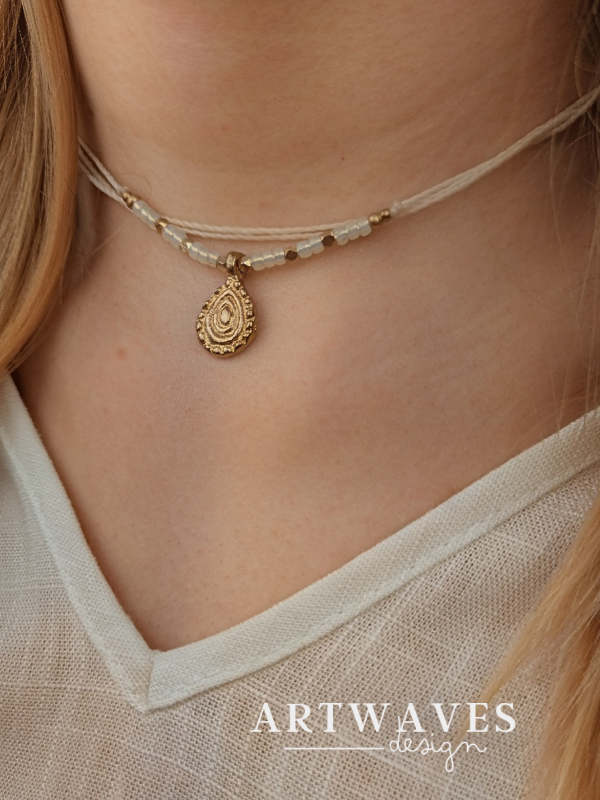 Personalisiert minimalistische boho Mondkette • Sun • zarte Halskette mit Anhänger
