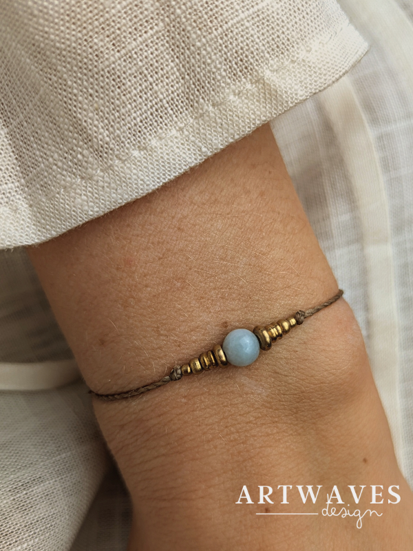 minimalistisch personalisiertes Edelstein Armband • Hamburg • Geburtsstein Freundschaftsband mit Heilsteinen