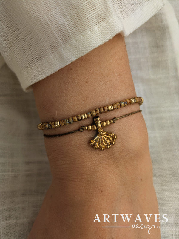 minimalistisches Perlenarmband mit Anhänger• Barcelona • personalisiertes Armband im boho style Bettelarmband