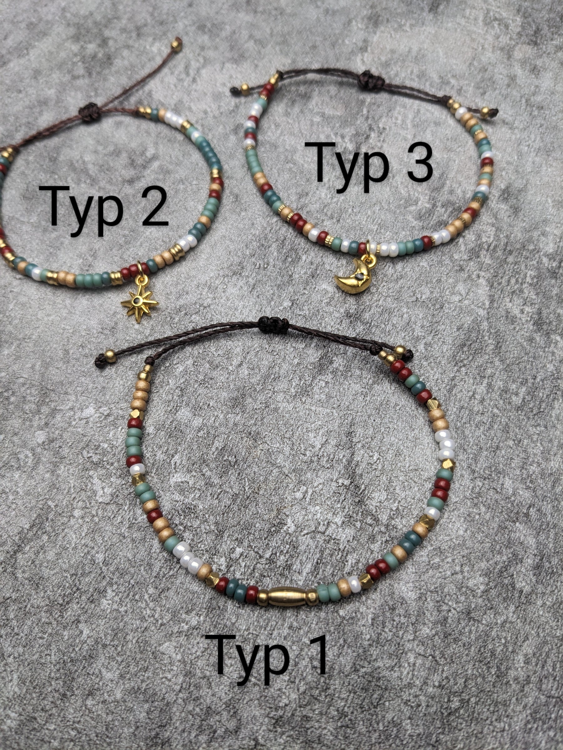 buntes personalisiertes Ethno Perlenarmband • Colorado • Rocailles Armband mit Anhänger 24 Karat vergoldet als Bettelarmband