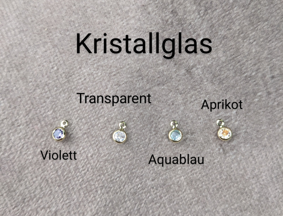 Mond Hänge Ohrringe Ohrstecker mit Edelstein • Moon • 24 Karat vergoldet minimalistisch und personalisiert im Paar im boho style