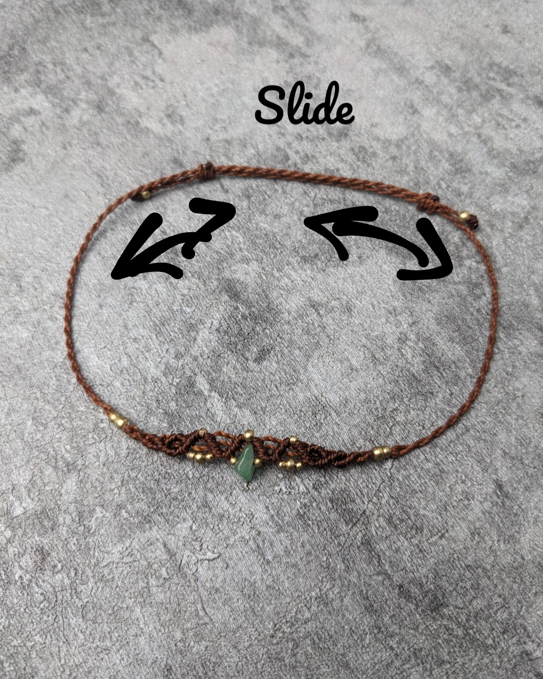 Makramee boho Fusskettchen personalisiert • Mendoza • Hippie festival Fusschmuck mit Edelstein und Geburtsstein