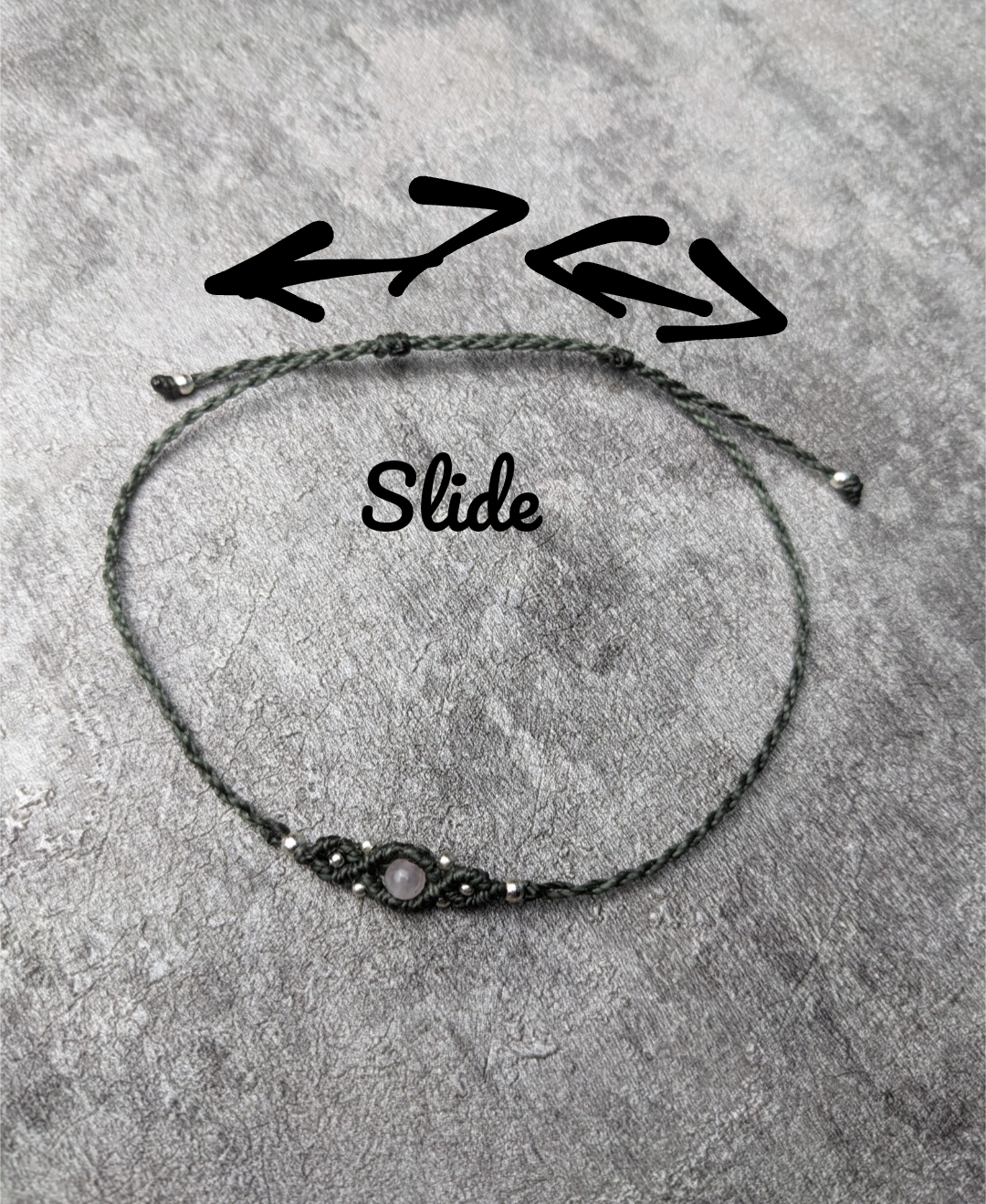 Personalisiertes Geburtsstein Fusskettchen boho Style • Swing • minimalistischer Makramee Fusschmuck mit Edelsteinperle