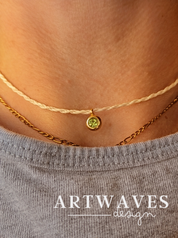 Geburtsstein Choker Kette für Damen und Herren • Birth • feine Halskette Halsband in verschiedenen Farben