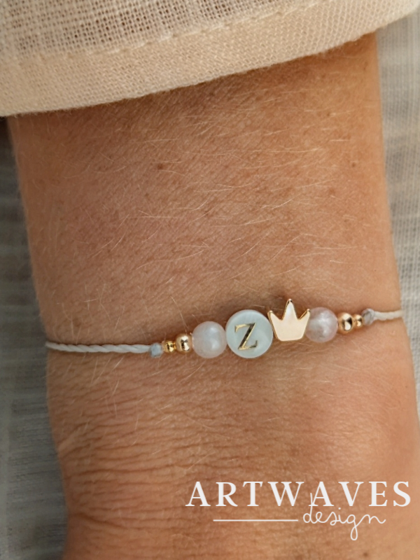 Minimalistisches personalisiertes Partnerarmband verstellbar • Letter • filigranes Armband im surfer Style