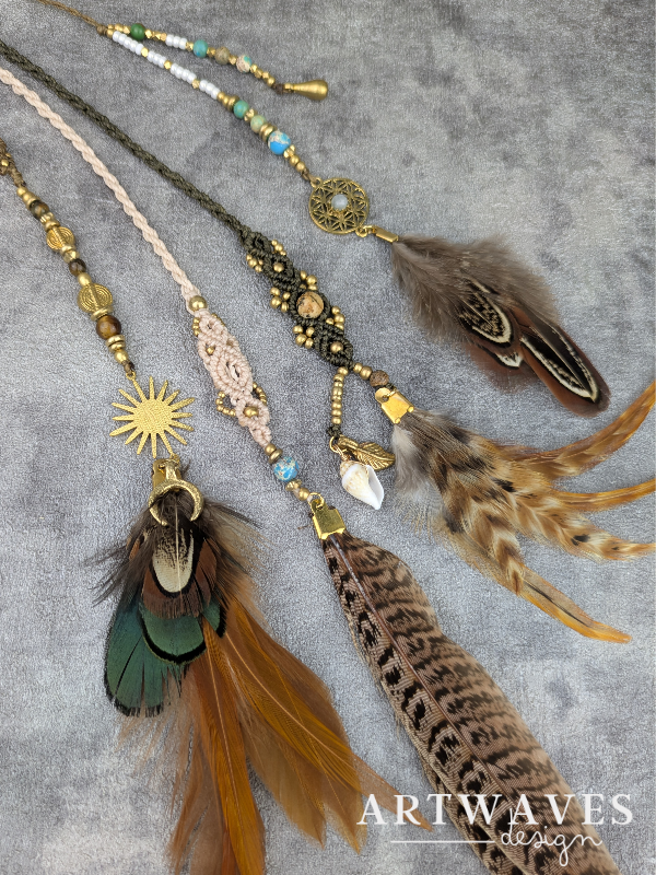 Makramee Tribal Federschmuck • Kalkutta •