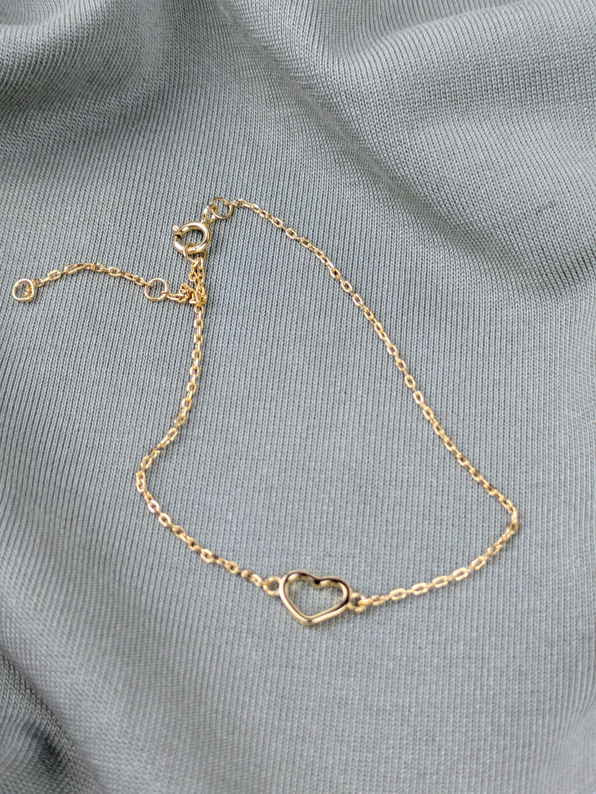 Minimalistisches 925er Silber Armband mit Herz 18 Karat vergoldet verstellbar filigranes Armband