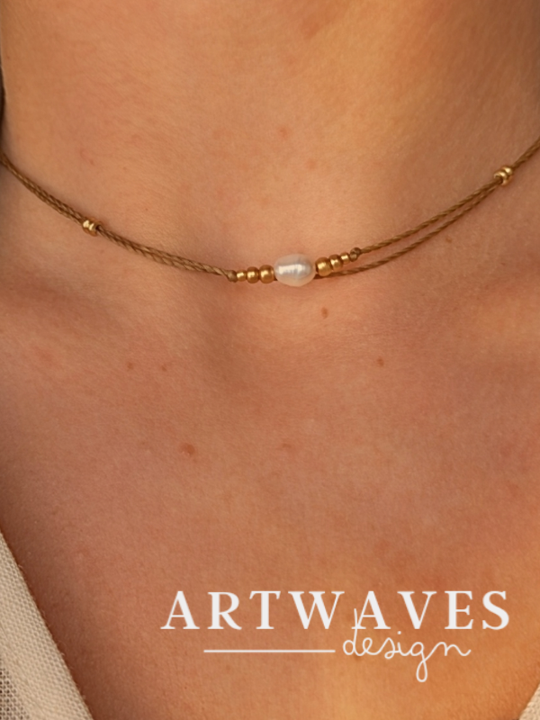 Boho Süßwasserperlen Halskette für Damen • Harmonie • minimalistische Kette