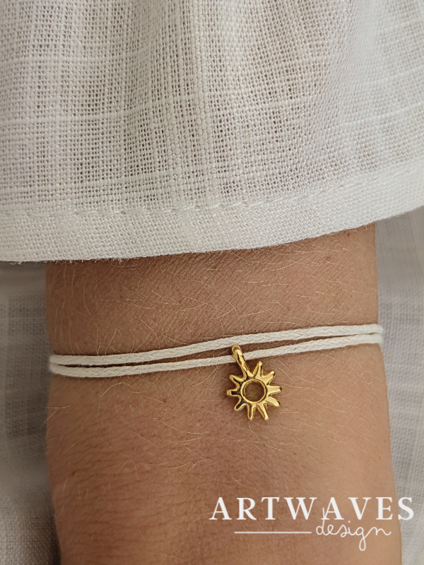 Minimalistisches personalisiertes Wickelarmband verstellbar • Sunday • filigranes Armband im surfer Style