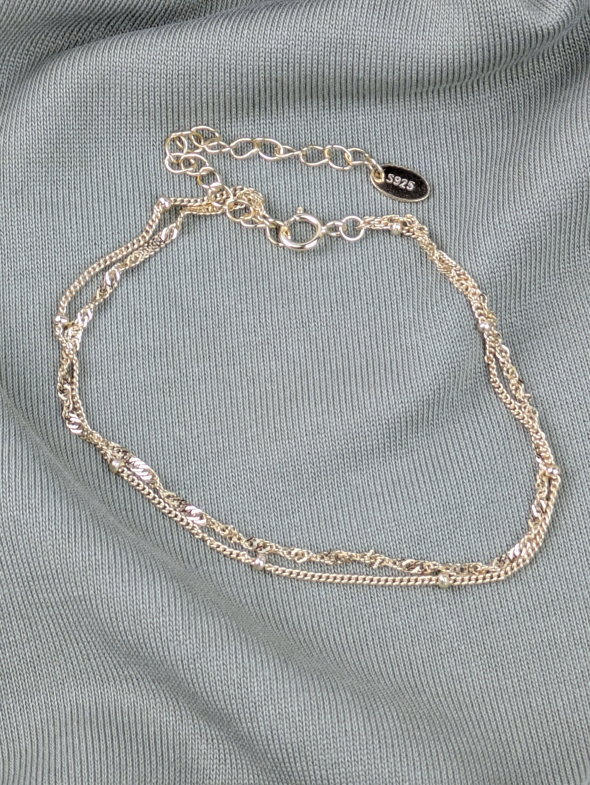 Minimalistisches 925er Silber Armband 18 Karat vergoldet verstellbar filigranes Armband