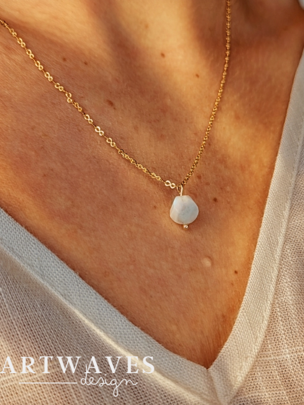 18 Karat vergoldetes Gliederkettchen mit Zirkon Anhänger • Shiva • modernes Goldkettchen im Boho stil