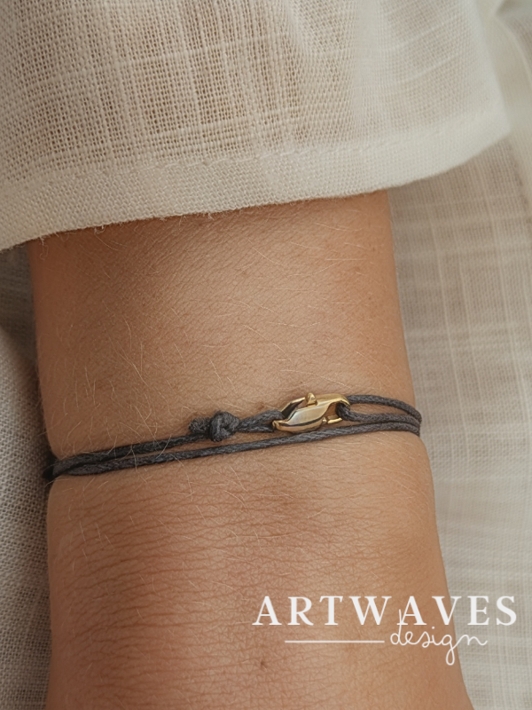 Minimalistisches personalisiertes Wickelarmband verstellbar • Hook • filigranes Armband im surfer Style
