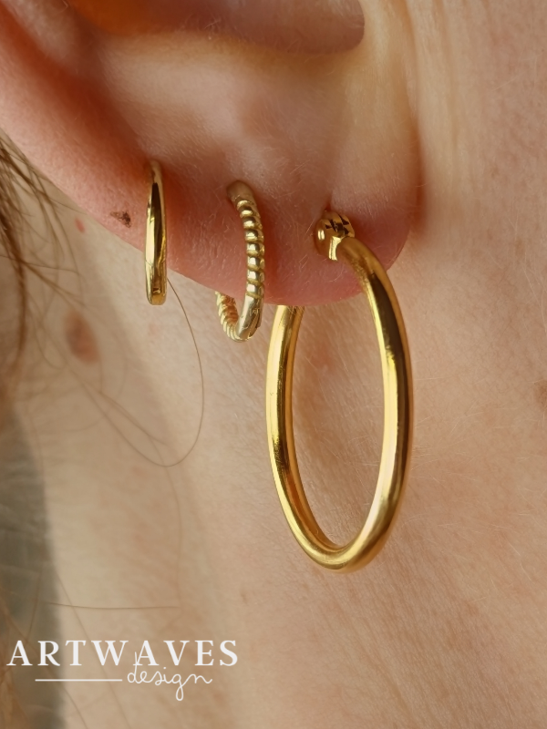 Edelstahl Creolen • Everyday • im Paar boho style hoops