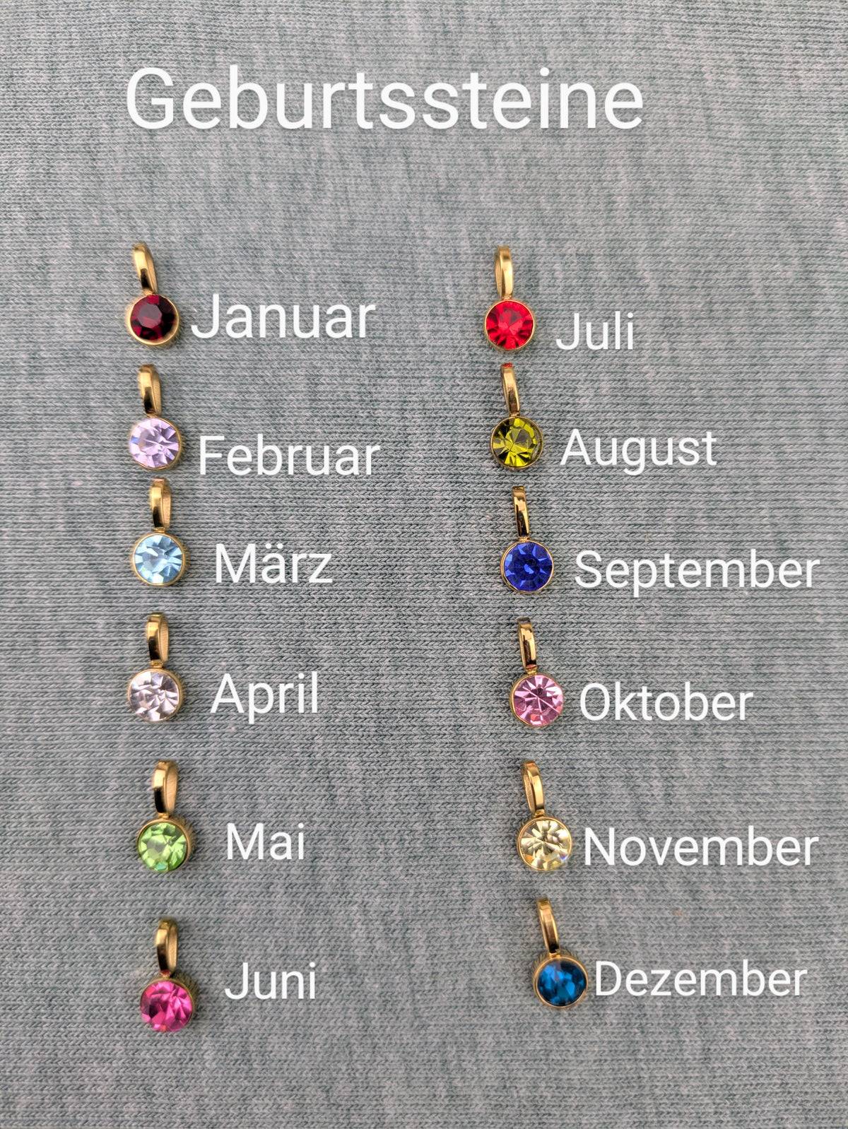 Geburtsstein Baumwoll Choker Kette für Damen und Herren • Birth • vegane Halskette Halsband in verschiedenen Farben