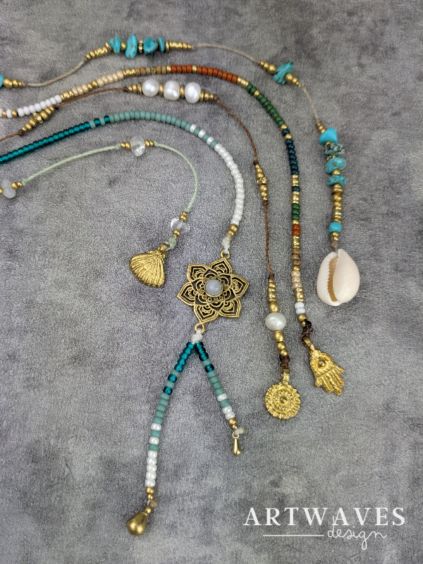 Sehr feiner Edelstein Makramee Hairwrap • Helsinki •