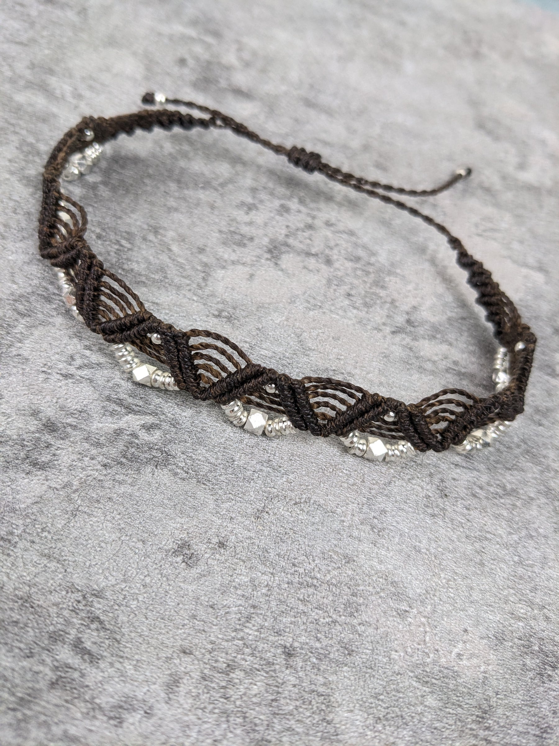 Makramee Hippie Fusskettchen personalisiert • Siem • Gypsy Festival boho Fussschmuck mit Perlen