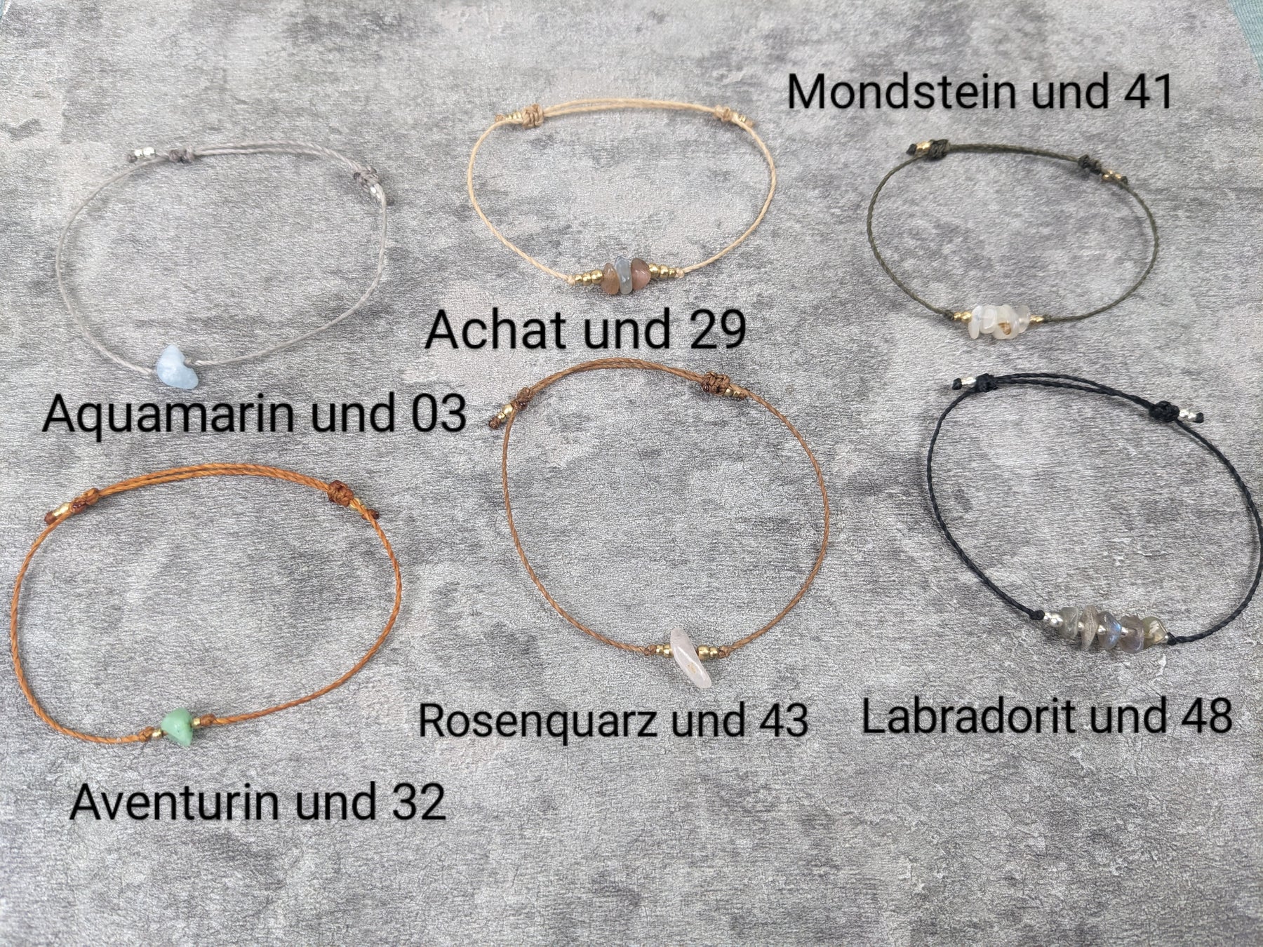 minimalistisches boho Fusskettchen mit Edelsteinen • Montevideo • personalisiert verstellbar Fusschmuck