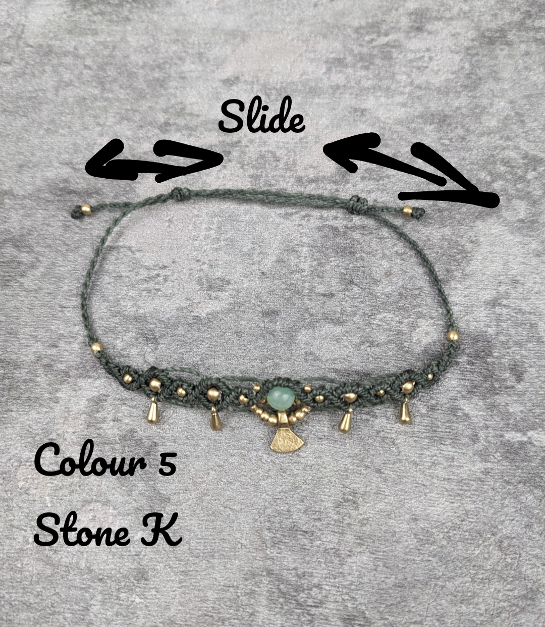 Makramee boho Fusskettchen personalisiert • Moon • Hippie festival Fusschmuck mit Anhänger und Geburtsstein