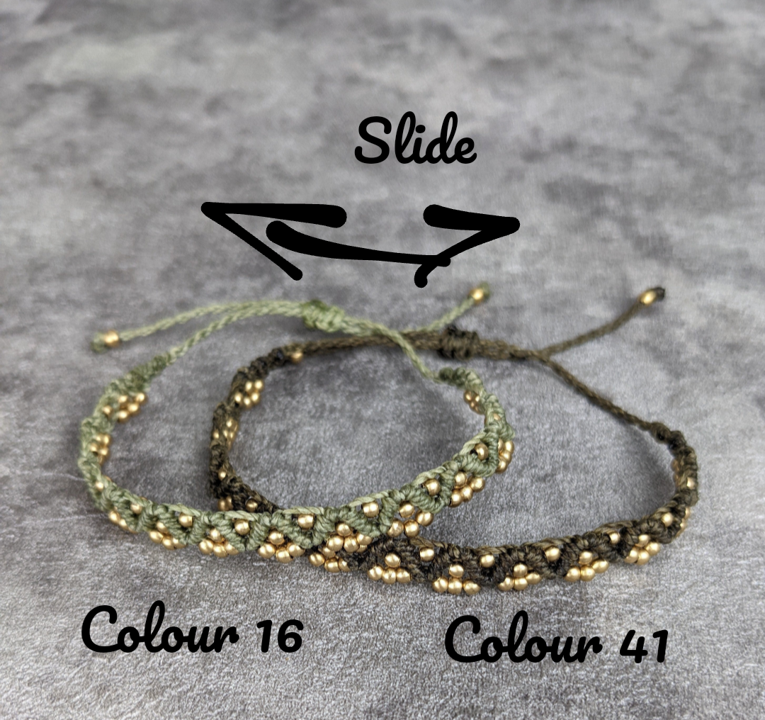 Makramee Hippie Fusskettchen personalisiert • Padang • Gypsy Festival boho Fussschmuck mit Perlen