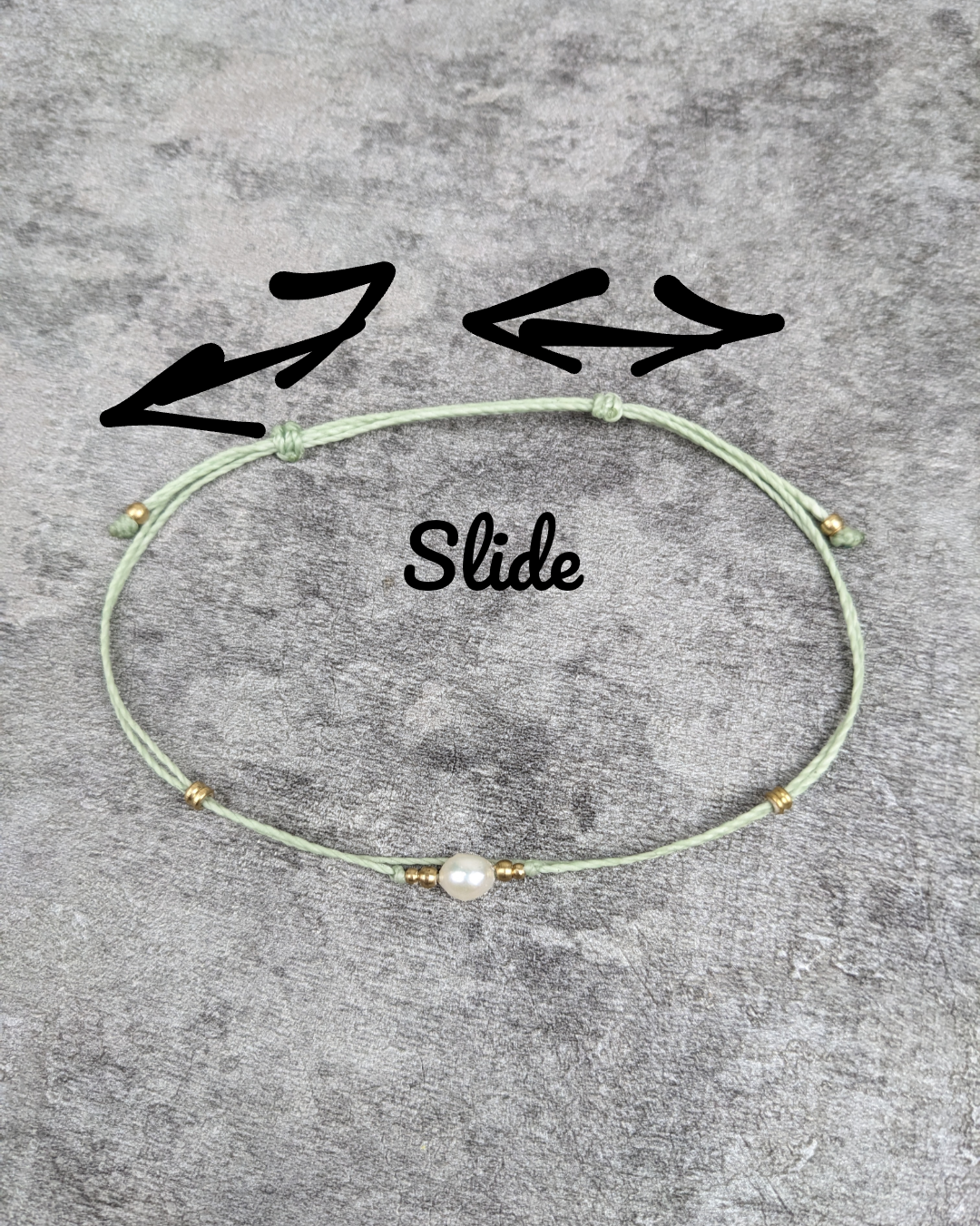minimalistisches boho Fusskettchen mit Süßwasser Perle • Harmonie • personalisiert verstellbar Fusschmuck
