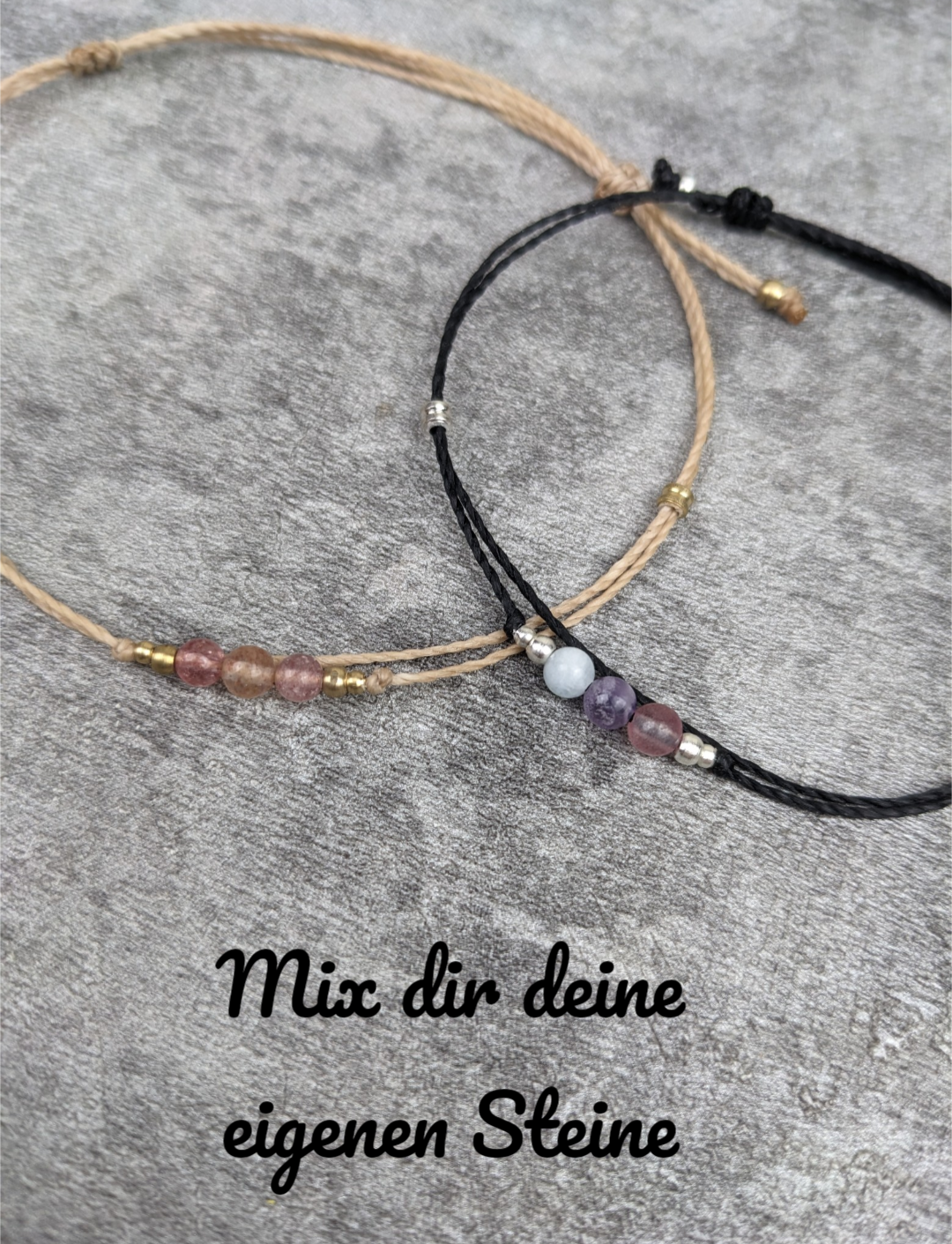 minimalistisches Fusskettchen mit Geburtsstein im boho style • Stone • personalisierter Edelstein hippie Fussschmuck