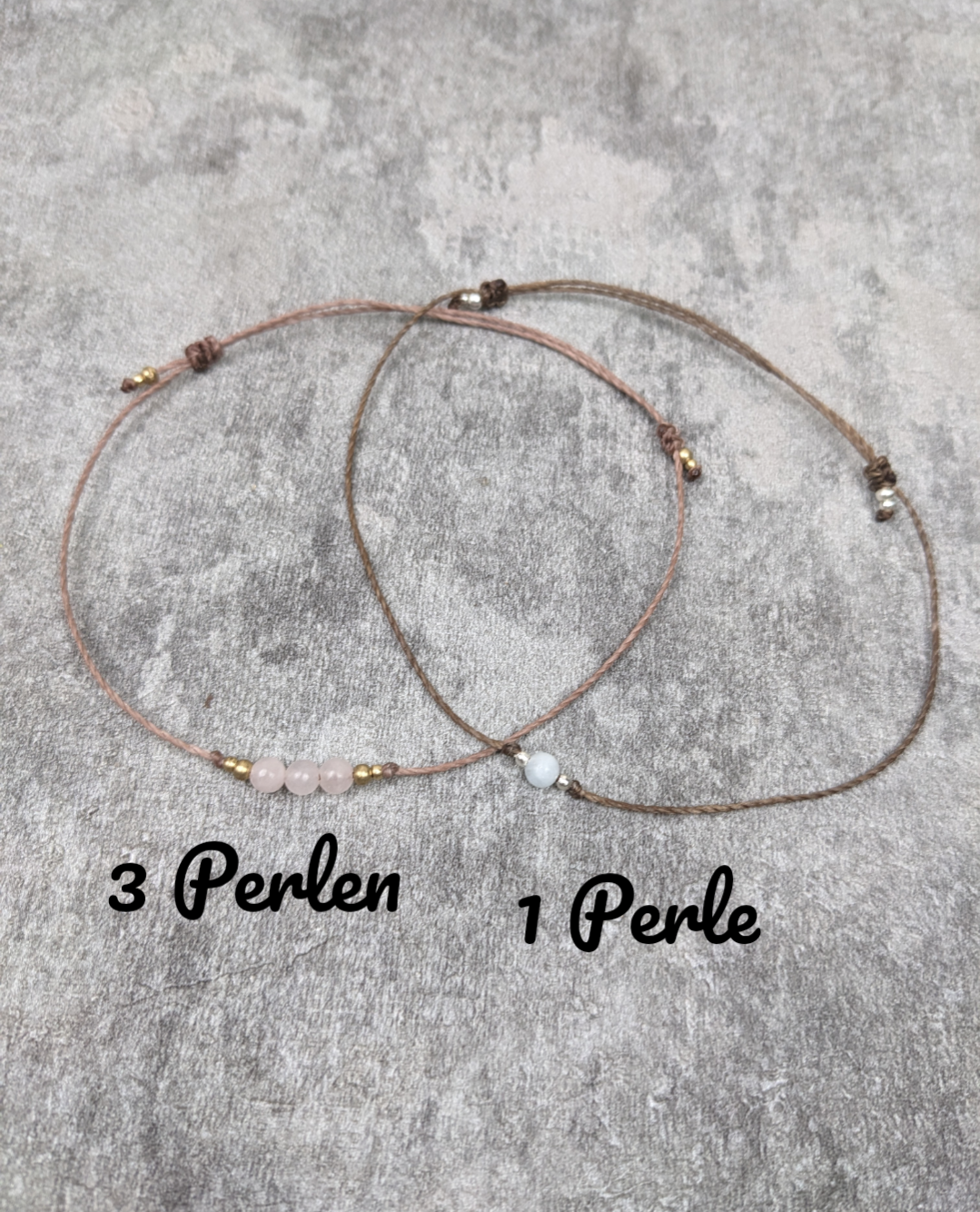 minimalistisches boho Fusskettchen mit Geburtsstein Perle • Bangkok • personalisiert verstellbar Fusschmuck