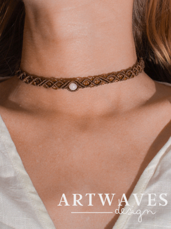 Minimalistischer Choker Makramee • Arica •