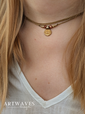 Personalisiert minimalistische Choker Kette mit Anhänger • Colombo • Zarte Halskette