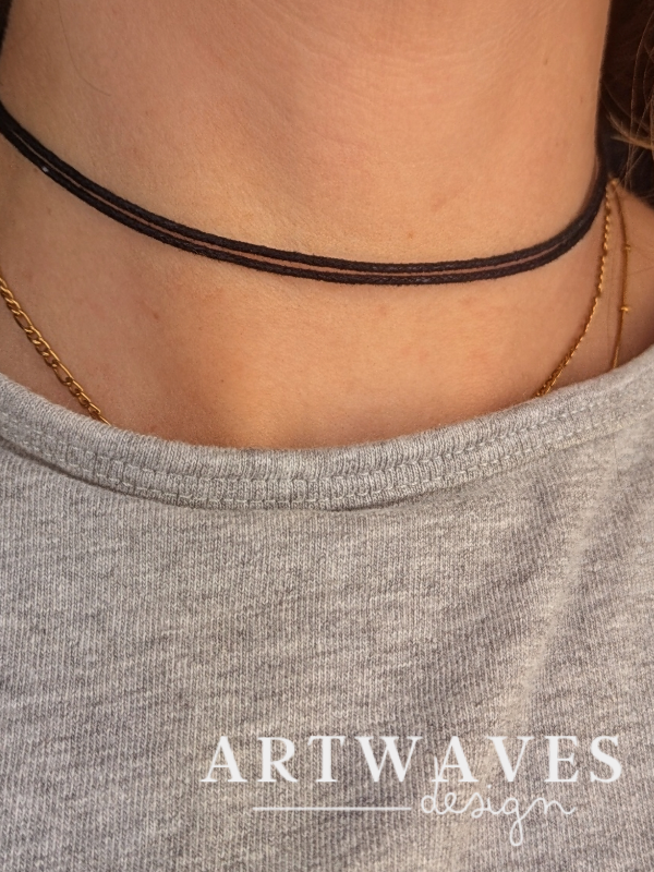 Minimalistische Baumwoll Choker Kette für Damen und Herren • Everyday • vegane Halskette Halsband in verschiedenen Farben