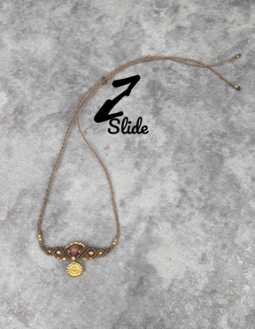 Personalisierter Makramee Choker Kette mit Anhänger • Star • minimalistische Halskette mit Edelsteinperle