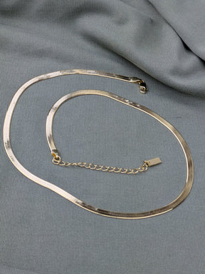 Damen Halskette aus 925er Silber minimalistisch 18 Karat vergoldete Kette