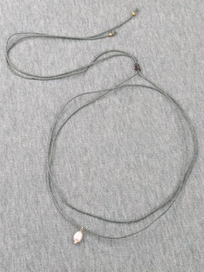 Süßwasserperlen Baumwoll Choker Kette für Damen und Herren • Sweetwater • vegane Halskette Halsband in verschiedenen Farben