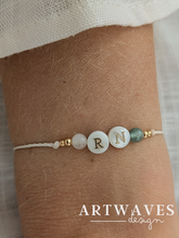 Minimalistisches personalisiertes Partnerarmband verstellbar • Letter • filigranes Armband im surfer Style