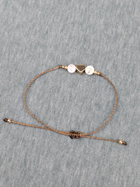 Minimalistisches personalisiertes Partnerarmband verstellbar • Letter • filigranes Armband im surfer Style