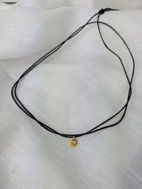 Minimalistische Baumwoll Choker Kette für Damen und Herren • Sunday • vegane 24 Karat Halskette Halsband in verschiedenen Farben