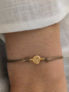 Kopie Minimalistisches boho Freundschaftsarmband mit 24 Karat vergoldetem Ornament • Heart • personalisiertes Armkettchen