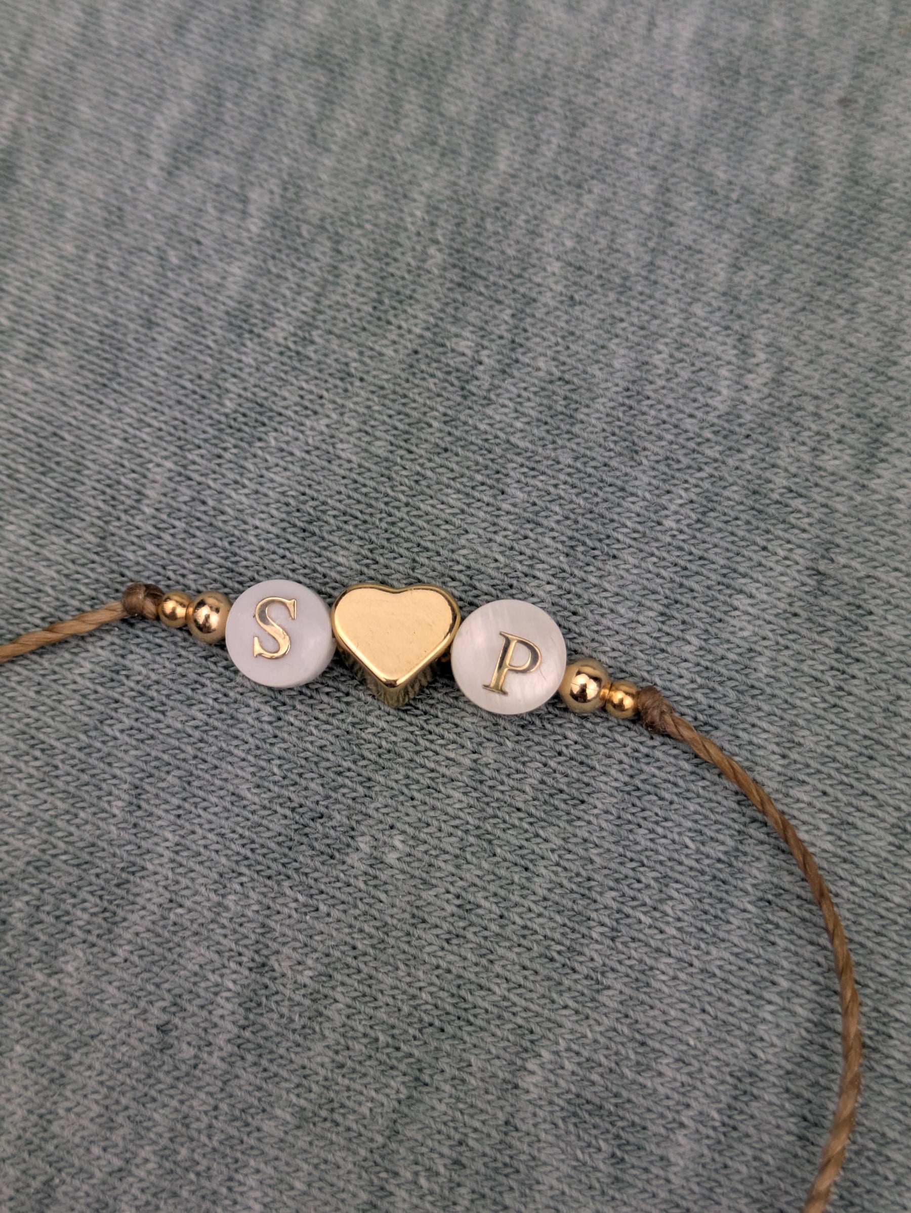 Minimalistisches personalisiertes Partnerarmband verstellbar • Letter • filigranes Armband im surfer Style