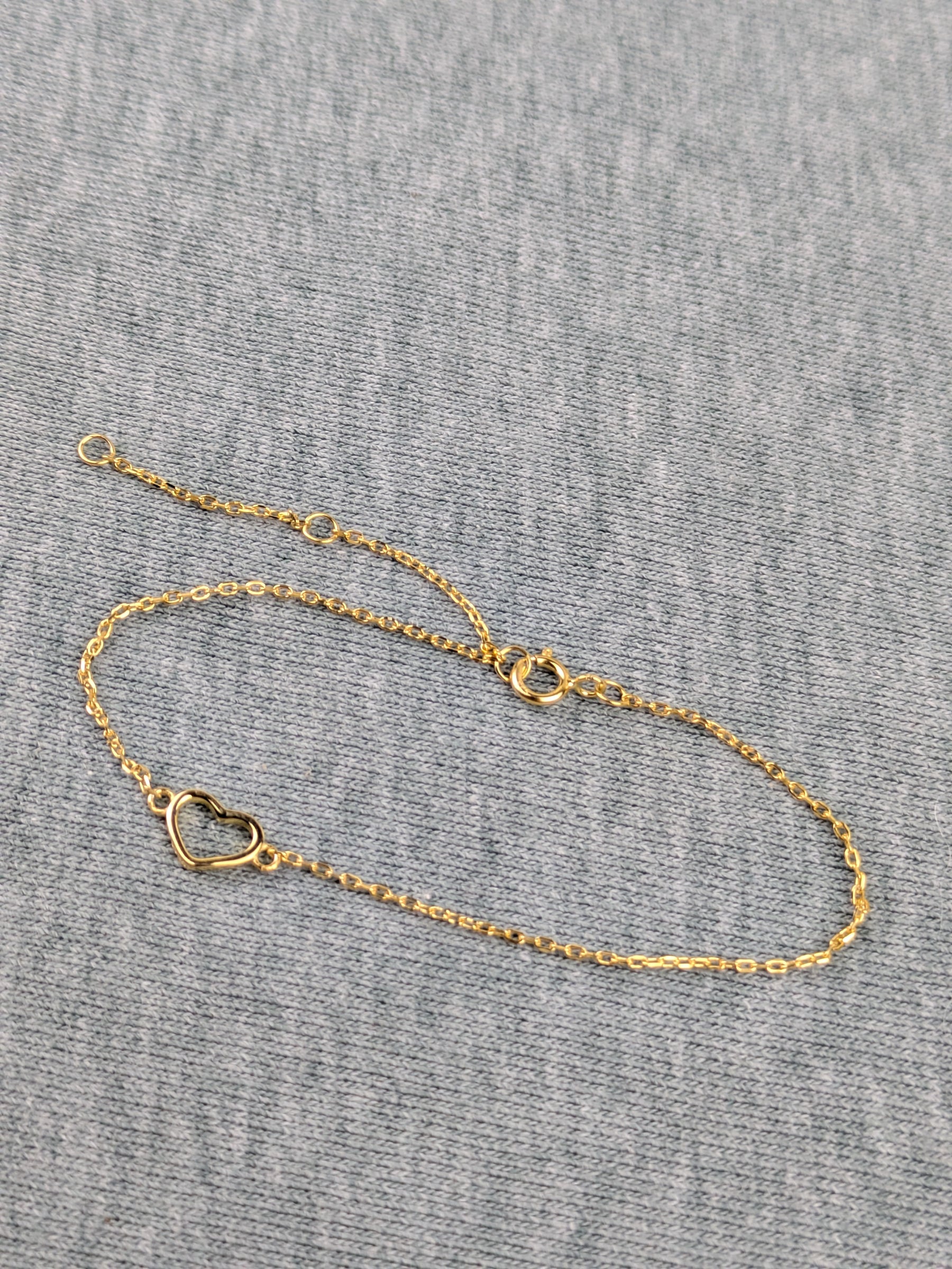 Minimalistisches 925er Silber Armband mit Herz 18 Karat vergoldet verstellbar filigranes Armband